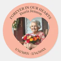 Memorial or Vigil Keepsake | Forever in our Hearts Classic Round Sticker