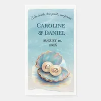 Beach Wedding Pearls Shell Elegant Ocean Theme  Paper Guest Towels