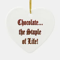 Chocolate the Staple of Life Br. Heart Ornament