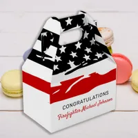 Firefighter Party Thin Red Line Congratulations Favor Boxes
