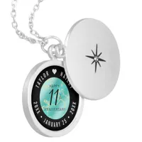 Elegant 11th Turquoise Wedding Anniversary Locket Necklace