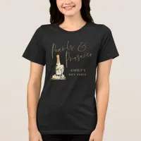 Pearls Prosecco Gold Maid of Honor Name Hen Party Tri-Blend Shirt