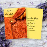 Western Horse Saddle Country Wedding Save the Date