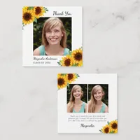 BUDGET Sunflower Photos Graduation Thank You Note Card