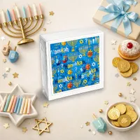 Festive Blue Painted Hanukkah Dreidel Napkins