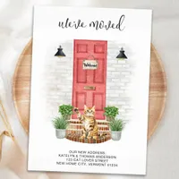 We've Moved New Address Front Red Door Cat Moving Announcement