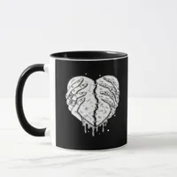 Gothic Skeleton Heart Hands Retro Aesthetic Mug