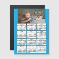 Custom Color Add  Photo to 2020 Mini Calendar Magnetic Invitation