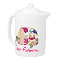 Personalized Retro Caravan Owner's Tea Pots Teapot