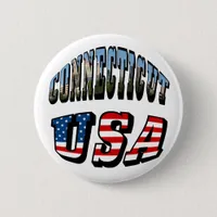 Connecticut Picture and USA Flag Text Button