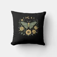 Flowers Goblincore Moth and Butterfly Cottagecore  Throw Pillow