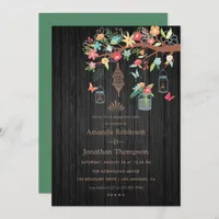 Hand painted Mason Jars Spring Engagement Party Invitation