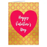 Red Hearts Gold Valentine's Day Card