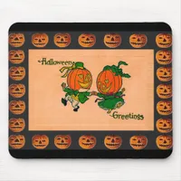 Vintage Dancing Jack o' Lanterns Mouse Pad