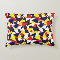 Geometric Nautical Flag Pattern Accent Pillow