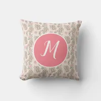 Monogram Baby Bunnies Throw Pillow