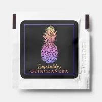 Rainbow Glitter Pineapple Sparkle Quinceanera Hand Sanitizer Packet