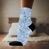 Gorgeous blue hydrangeas - floral pattern  socks