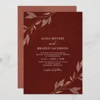 Fall Wedding Rust Autumn Leaves Foliage Invitation