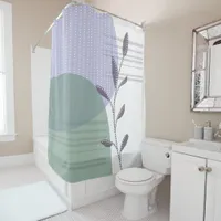 Trendy Modern Chic Abstract Botanical Shower Curtain