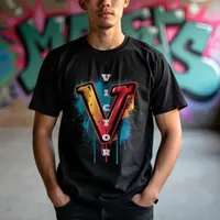  Victory in the Streets: Customizable Graffiti "V" T-Shirt