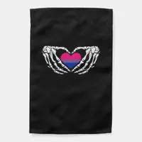 Bisexual Pride Skeleton Halloween Bi Goth Heart Cl Garden Flag