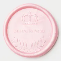 Business crown laurel wreath name blush pink wax seal sticker