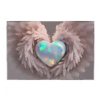 *~*  Heart Dusty Rose Angel Wings AP78 Opal Acrylic Print