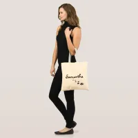 Personalized Black Feline Paw Prints Tote Bag