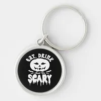 Eat Drink And Be Scary Halloween Retro Classic Keychain