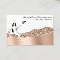 *~* Rose Gold Hair Goddess Girly Beauty Business Card