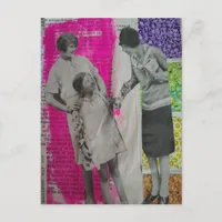Vintage Women and a Girl Collage Postcard