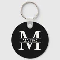 Personalized Dad Monogram & Name Gift Keychain