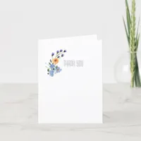 Boho Watercolor Wildflowers Floral Thank You Card