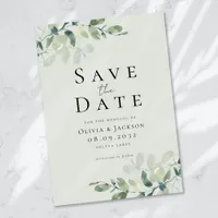 Modern Eucalyptus Typography Wedding Save The Date