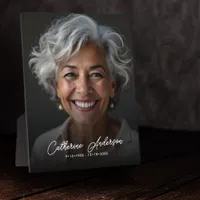 Simple Memorial Photo & Custom Text Tabletop Plaque