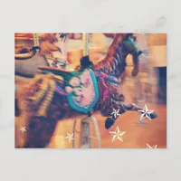 Merry Go Round Goat Holiday Postcard