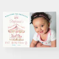 Princess Carousel Magical 1st Birthday Welcome Banner