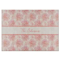 Abstract Floral Watercolor Pattern Peach and Pink Cutting Board