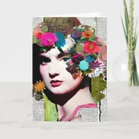 Vintage Woman Paper Collage | Funny Friendship Card