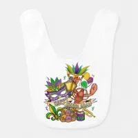 Happy Mardi Gras Baby Bib