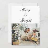 Modern Elegant Minimalist Merry Bright Christmas Holiday Card