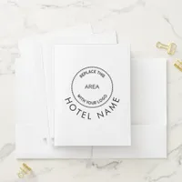 Custom Hotel Logo Name QR Code Any Color Pocket Folder