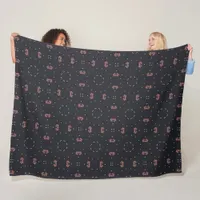 Stars And Unique Spaceship Pattern Fleece Blanket