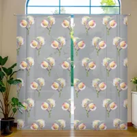 Pastel Calla Lily Soft Watercolor Floral Elegance Sheer Curtains