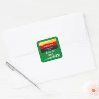 Juneteenth Freedom Day City Celebration Fancy Flag Square Sticker