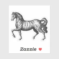 Vintage Zebra Sticker