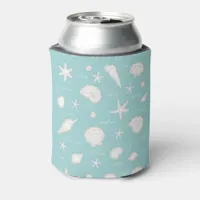 Shells Starfish Sun Fun Text Ivory ID918  Can Cooler