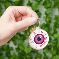 Fun Spooky Bloodshot Eyeball Happy Halloween Keychain