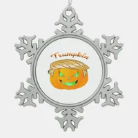 Trumpkin Classic – Sloth in a MAGA Hat Snowflake Pewter Christmas Ornament